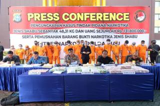 War On Drugs ! Polda Riau Kembali Bekuk 17 Tersangka Dengan Barang Bukti 48,3 KG Sabu